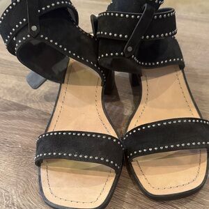 Banana Republic Black Suede Studded Sandals